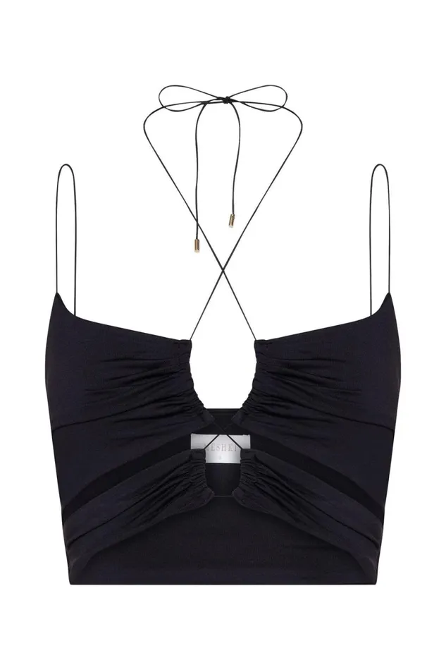 Meshki Crop Tops Women Phoenix Cut Out Ruched Crop Top 8211 Black Black Meshki Crop Tops Women Phoenix Cut Out Ruched Crop Top 8211 Black Black