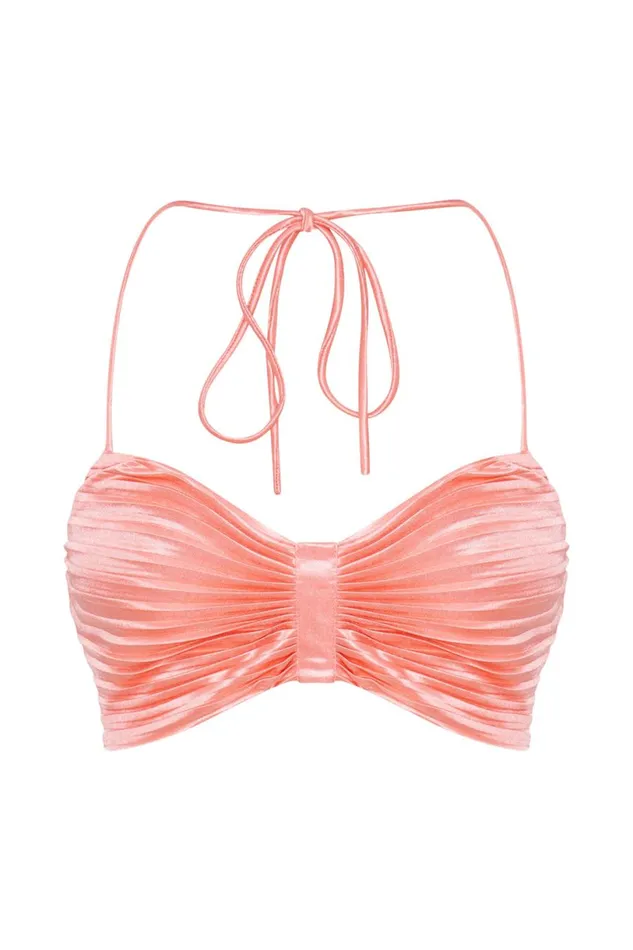 Meshki Crop Tops Women Shirin Pleated Halter Top 8211 Rosewater Rosewater Meshki Crop Tops Women Shirin Pleated Halter Top 8211 Rosewater Rosewater