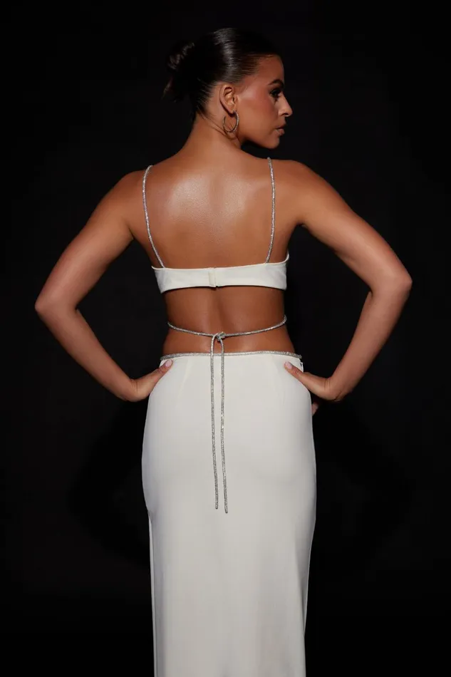 Meshki Crop Tops Women Sweeney Diamante Bralette Top 8211 Bone Bone Meshki Crop Tops Women Sweeney Diamante Bralette Top 8211 Bone Bone