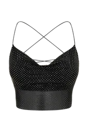 Meshki Crop Tops Women Tamra Strappy Diamante Top 8211 Black Black