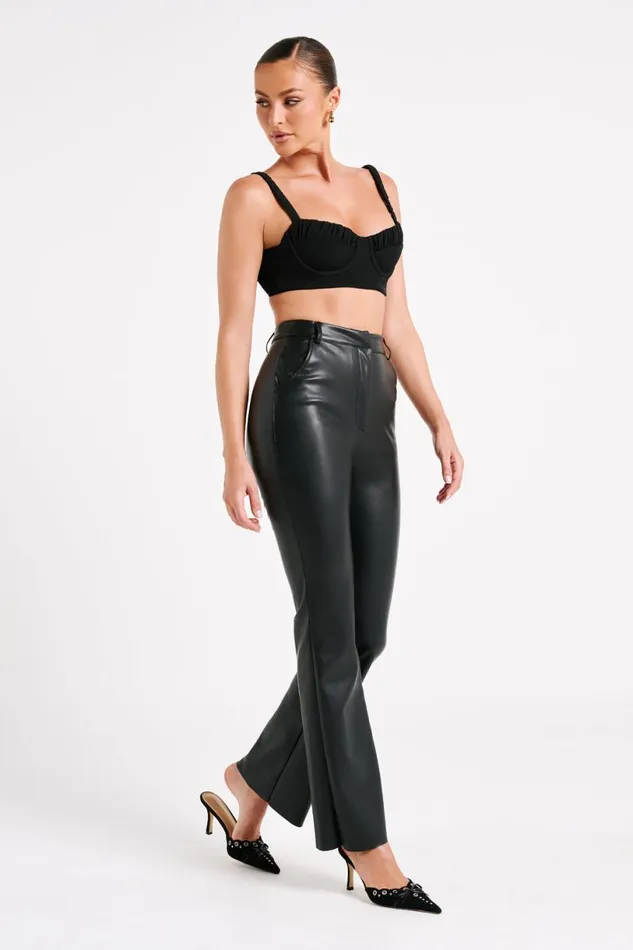 Meshki Crop Tops Women Zaira Cupped Crepe Crop Top 8211 Black Black