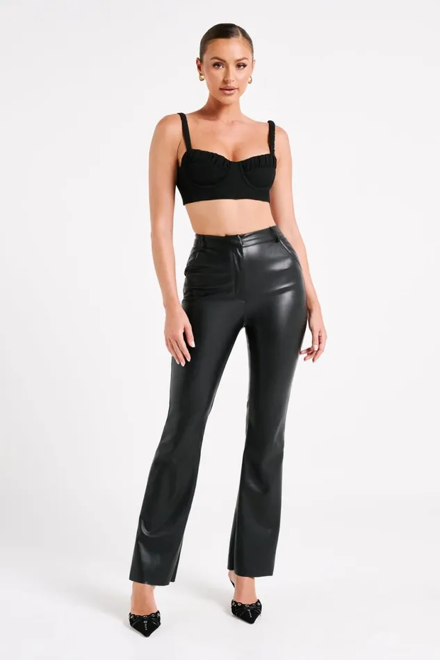 Meshki Crop Tops Women Zaira Cupped Crepe Crop Top 8211 Black Black