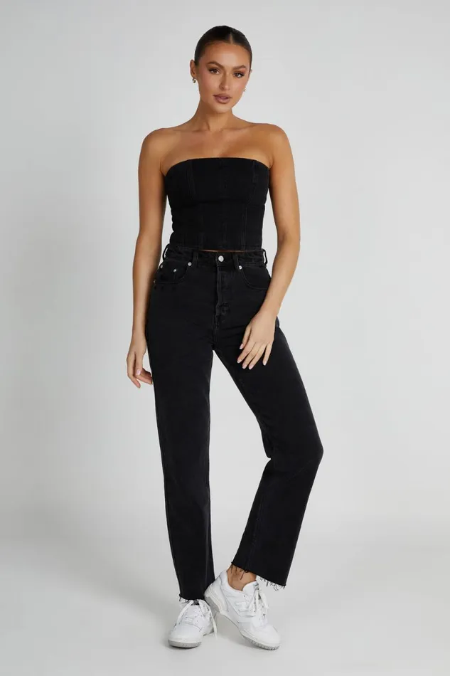 Meshki Denim Women Tina Mom Jean 8211 Washed Black Washedblack