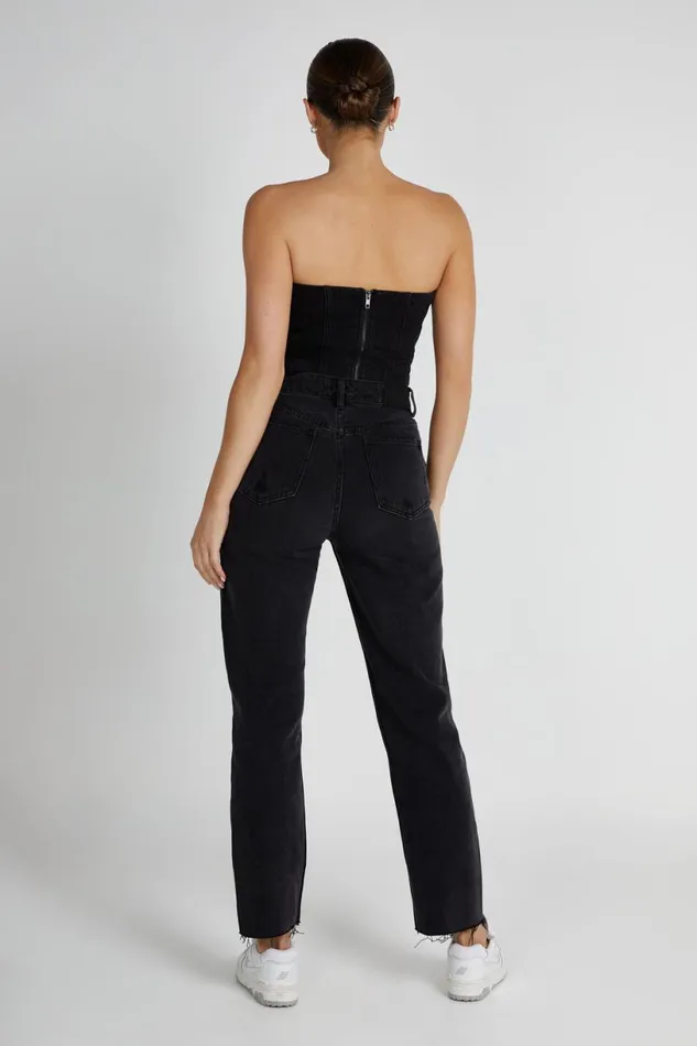 Meshki Denim Women Tina Mom Jean 8211 Washed Black Washedblack