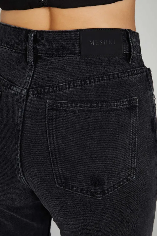 Meshki Denim Women Tina Mom Jean 8211 Washed Black Washedblack