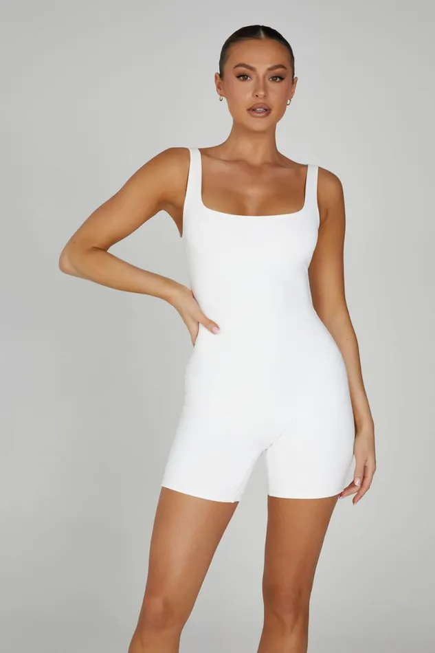 Meshki Jumpsuits and Rompers Women Cecily Recycled Nylon Playsuit 8211 White White Meshki Jumpsuits and Rompers Women Cecily Recycled Nylon Playsuit 8211 White White