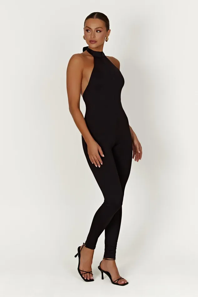 Meshki Jumpsuits and Rompers Women Gigi Recycled Nylon Catsuit 8211 Black Black