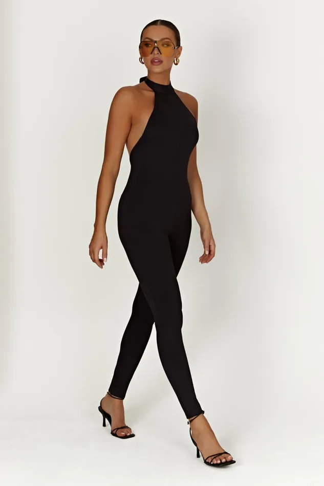 Meshki Jumpsuits and Rompers Women Gigi Recycled Nylon Catsuit 8211 Black Black