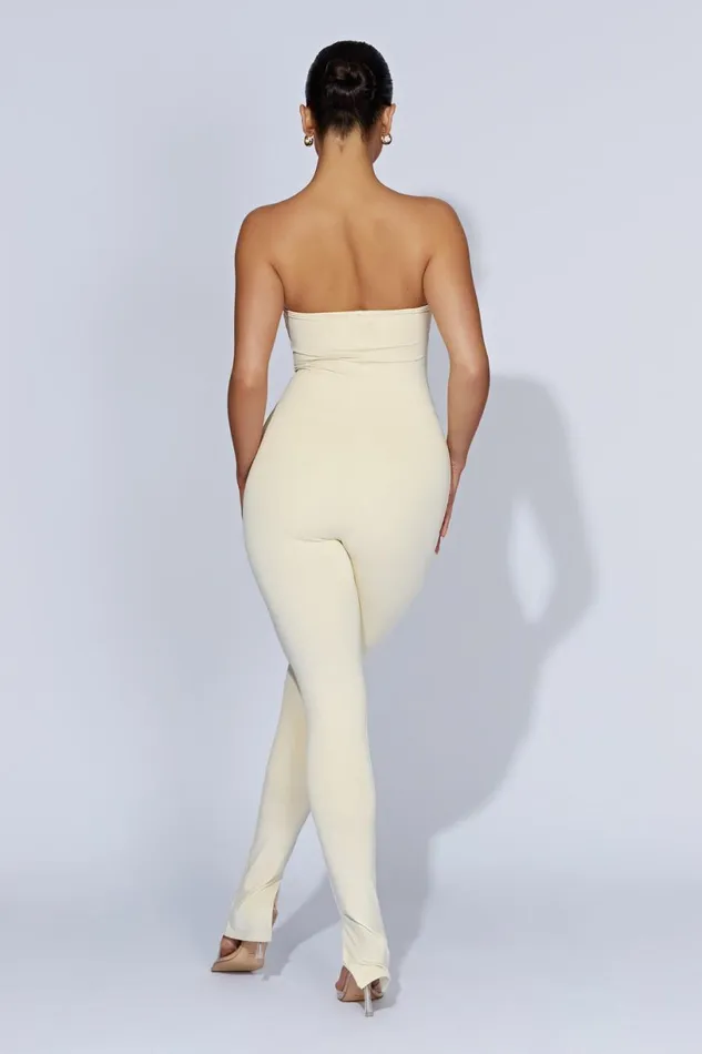 Meshki Jumpsuits and Rompers Women Peggy Strapless Jumpsuit 8211 Cream Cream