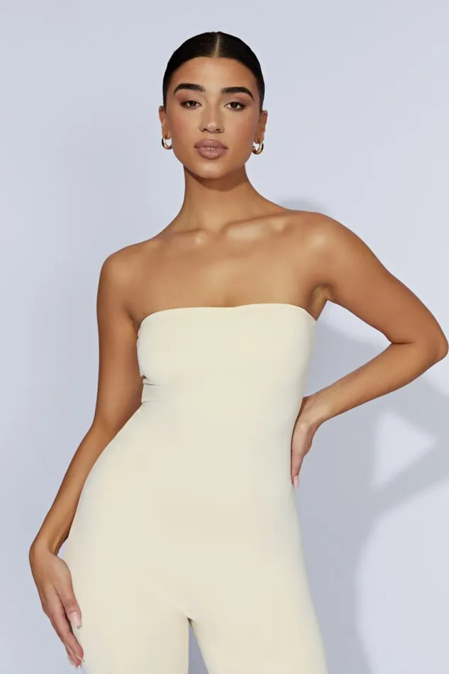Meshki Jumpsuits and Rompers Women Peggy Strapless Jumpsuit 8211 Cream Cream