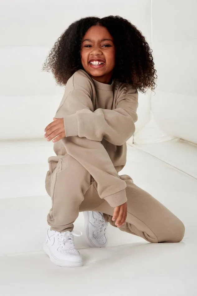 Meshki Kids Women Phoenix Kids Unisex Crewneck Jumper 8211 Cement Cement