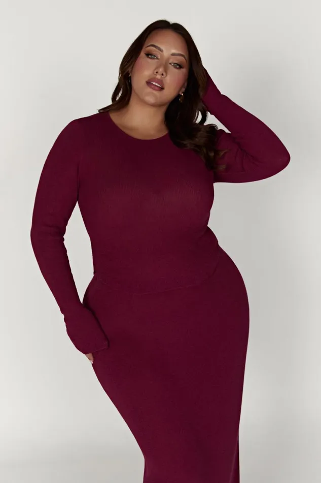 Meshki Long Sleeve Tops Women Maribelle Knit Long Sleeve Top 8211 Wine Wine