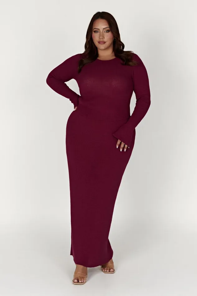 Meshki Long Sleeve Tops Women Maribelle Knit Long Sleeve Top 8211 Wine Wine