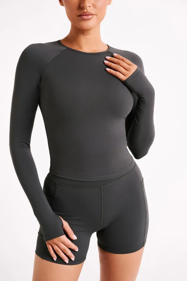Meshki Long Sleeve Tops Women Venus Long Sleeve Top 8211 Charcoal Charcoal