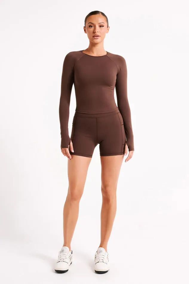 Meshki Long Sleeve Tops Women Venus Long Sleeve Top 8211 Dark Chocolate Darkchocolate