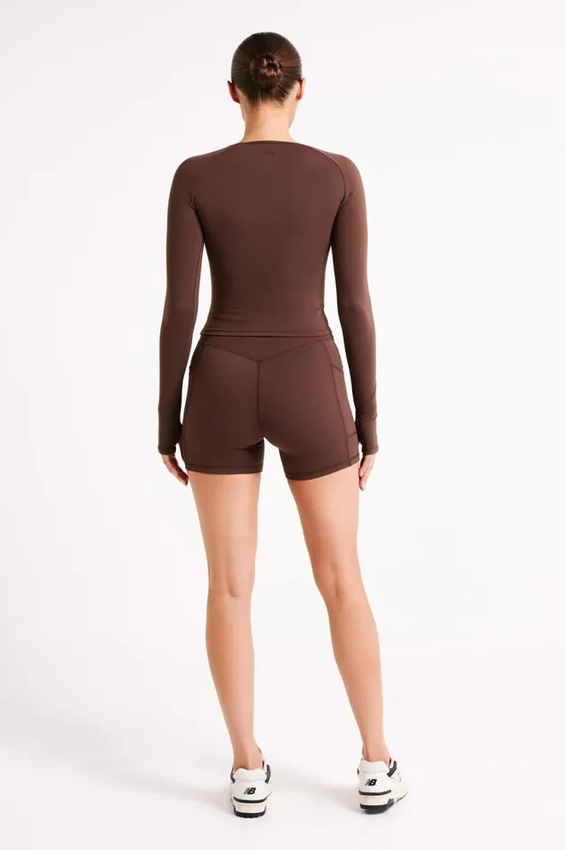 Meshki Long Sleeve Tops Women Venus Long Sleeve Top 8211 Dark Chocolate Darkchocolate