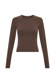 Meshki Long Sleeve Tops Women Venus Long Sleeve Top 8211 Dark Chocolate Darkchocolate