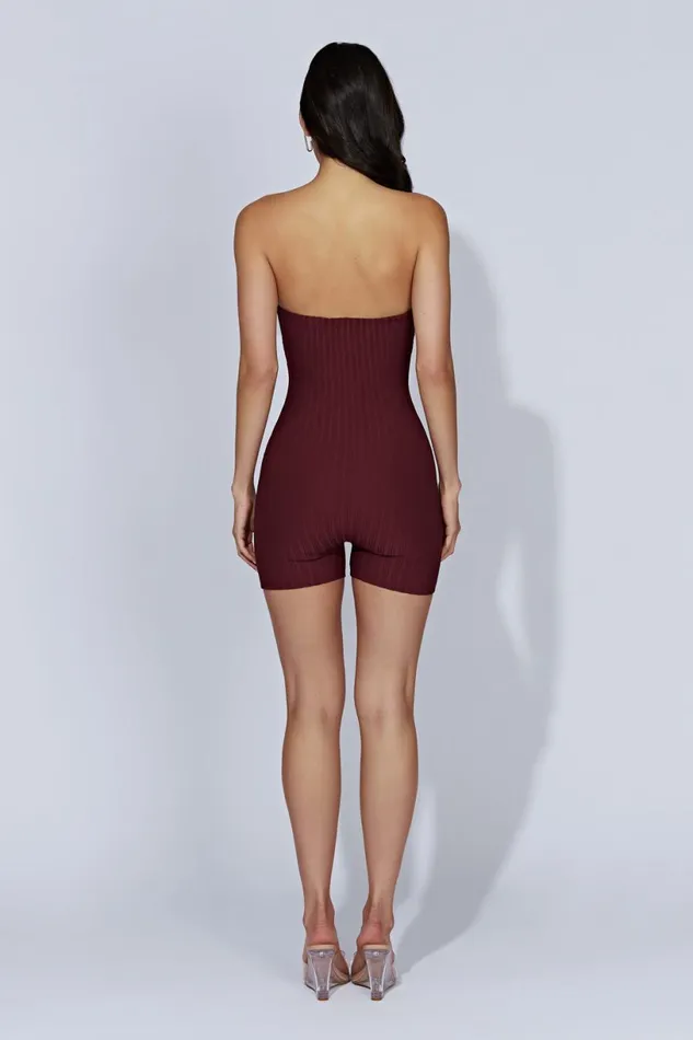 Meshki Maternity Dresses Women Ginny Strapless Knitted Playsuit 8211 Cherry Chocolate Cherrychocolate Meshki Maternity Dresses Women Ginny Strapless Knitted Playsuit 8211 Cherry Chocolate Cherrychocolate