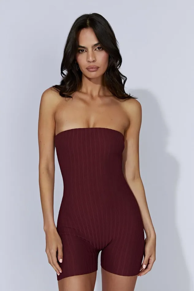 Meshki Maternity Dresses Women Ginny Strapless Knitted Playsuit 8211 Cherry Chocolate Cherrychocolate Meshki Maternity Dresses Women Ginny Strapless Knitted Playsuit 8211 Cherry Chocolate Cherrychocolate