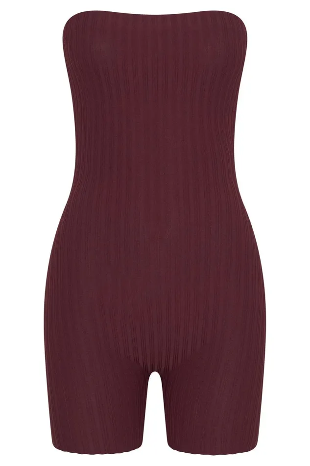Meshki Maternity Dresses Women Ginny Strapless Knitted Playsuit 8211 Cherry Chocolate Cherrychocolate Meshki Maternity Dresses Women Ginny Strapless Knitted Playsuit 8211 Cherry Chocolate Cherrychocolate