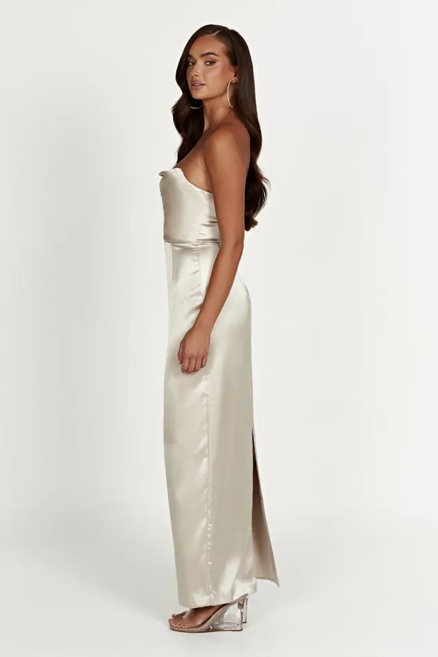 Meshki Maxi Dresses Women Alanis Strapless Maxi Dress 8211 Champagne Champagne