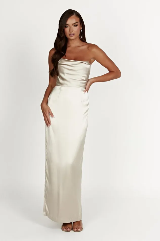 Meshki Maxi Dresses Women Alanis Strapless Maxi Dress 8211 Champagne Champagne