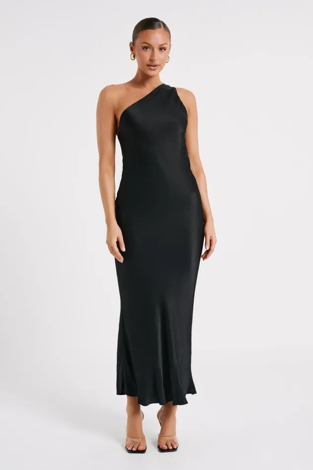 Meshki Maxi Dresses Women Alejandra One Shoulder Satin Maxi Dress 8211 Black Black Meshki Maxi Dresses Women Alejandra One Shoulder Satin Maxi Dress 8211 Black Black