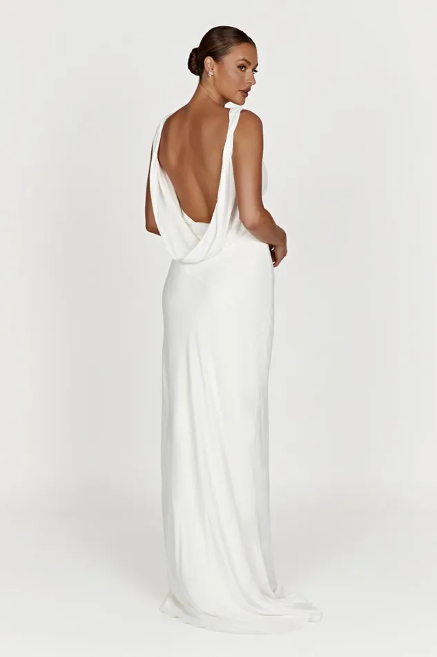 Meshki Maxi Dresses Women Amanza Maxi Dress With Cowl Back 8211 White White Meshki Maxi Dresses Women Amanza Maxi Dress With Cowl Back 8211 White White