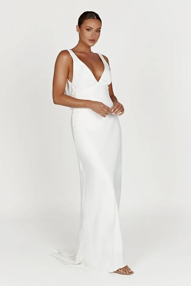 Meshki Maxi Dresses Women Amanza Maxi Dress With Cowl Back 8211 White White
