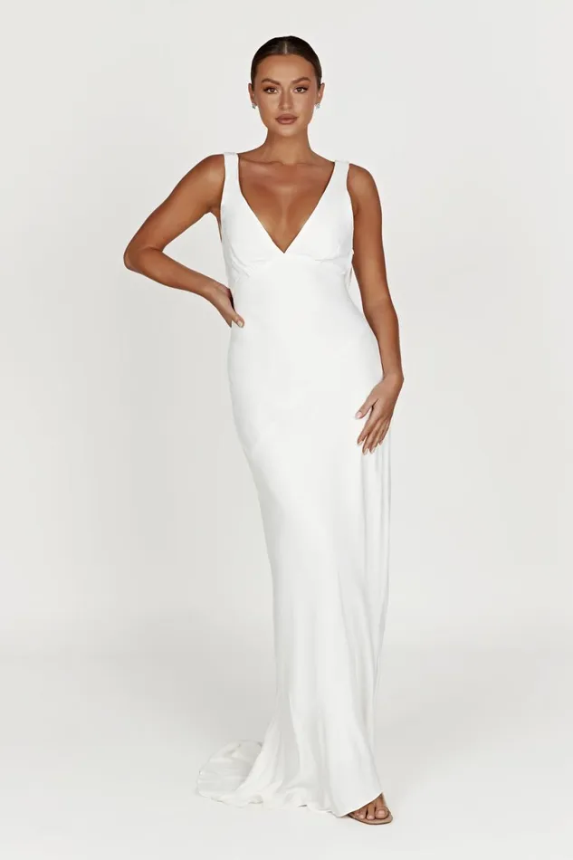 Meshki Maxi Dresses Women Amanza Maxi Dress With Cowl Back 8211 White White
