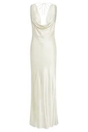 Meshki Maxi Dresses Women Angelique Satin Cowl Back Maxi Dress 8211 Ivory Ivory
