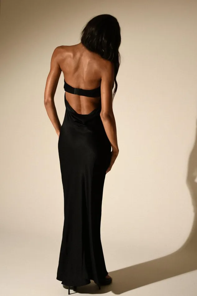Meshki Maxi Dresses Women Antonella Strapless Keyhole Maxi Dress 8211 Black Black