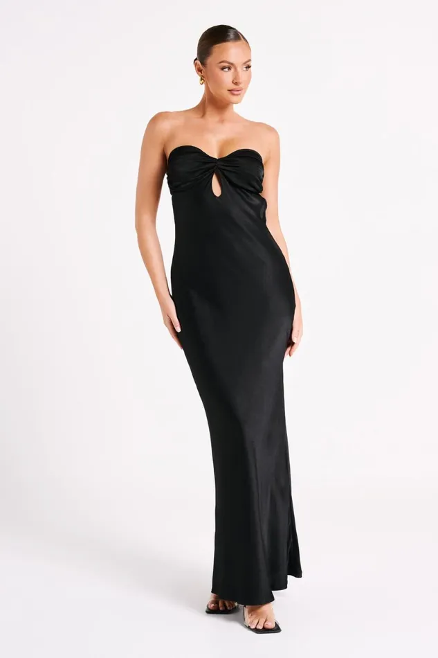 Meshki Maxi Dresses Women Antonella Strapless Keyhole Maxi Dress 8211 Black Black