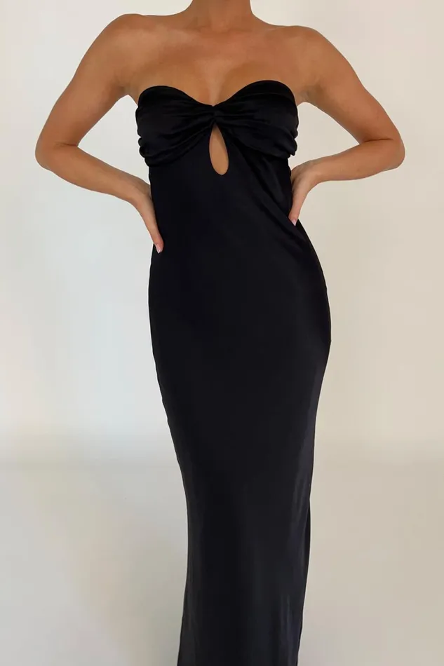 Meshki Maxi Dresses Women Antonella Strapless Keyhole Maxi Dress 8211 Black Black