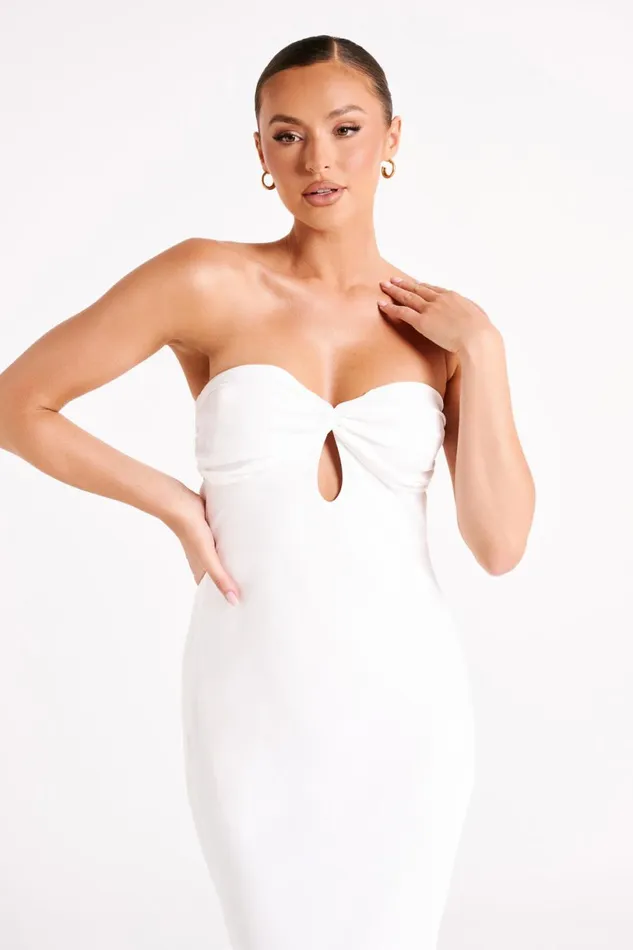 Meshki Maxi Dresses Women Antonella Strapless Keyhole Maxi Dress 8211 White White