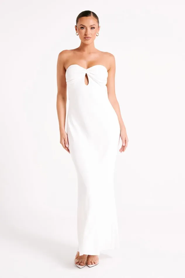Meshki Maxi Dresses Women Antonella Strapless Keyhole Maxi Dress 8211 White White