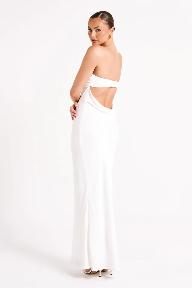Meshki Maxi Dresses Women Antonella Strapless Keyhole Maxi Dress 8211 White White