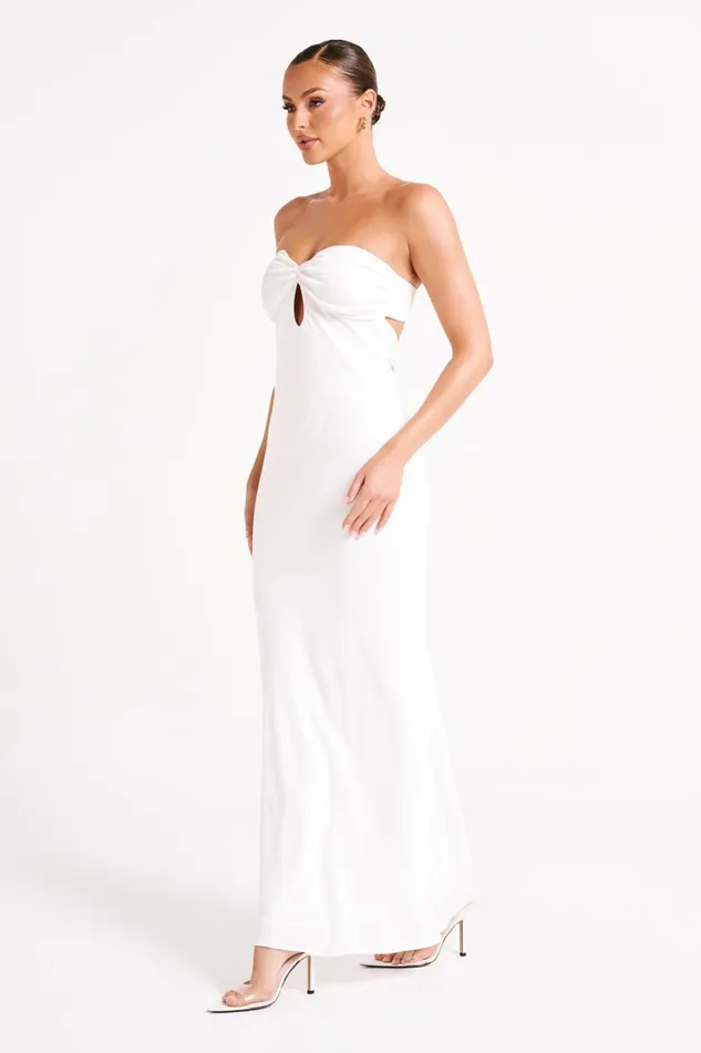 Meshki Maxi Dresses Women Antonella Strapless Keyhole Maxi Dress 8211 White White