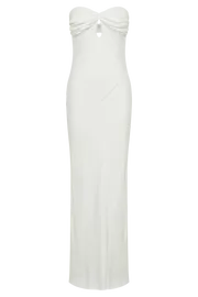 Meshki Maxi Dresses Women Antonella Strapless Keyhole Maxi Dress 8211 White White
