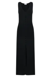 Meshki Maxi Dresses Women Antonia Buttoned Knit Maxi Dress 8211 Black Black Meshki Maxi Dresses Women Antonia Buttoned Knit Maxi Dress 8211 Black Black
