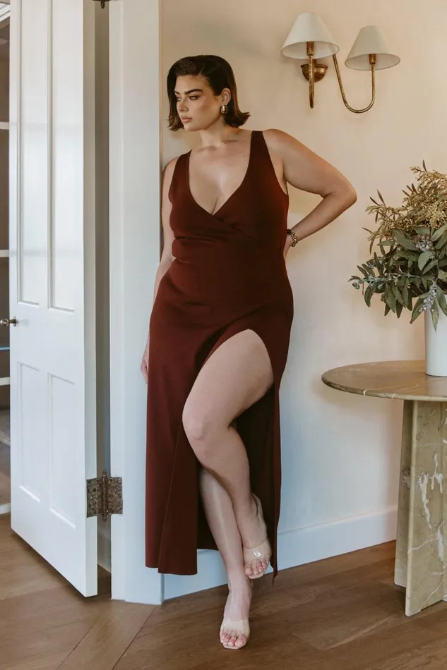 Meshki Maxi Dresses Women Araminta Knit Maxi Dress 8211 Dark Chocolate Darkchocolate