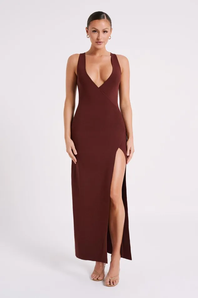 Meshki Maxi Dresses Women Araminta Knit Maxi Dress 8211 Dark Chocolate Darkchocolate