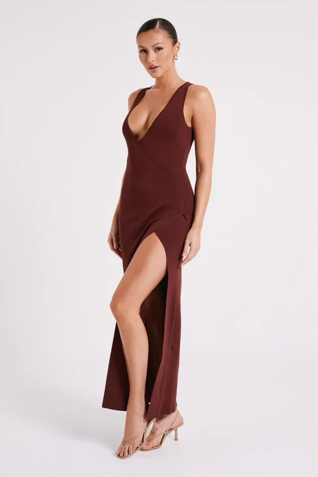 Meshki Maxi Dresses Women Araminta Knit Maxi Dress 8211 Dark Chocolate Darkchocolate