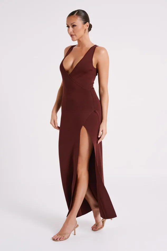 Meshki Maxi Dresses Women Araminta Knit Maxi Dress 8211 Dark Chocolate Darkchocolate