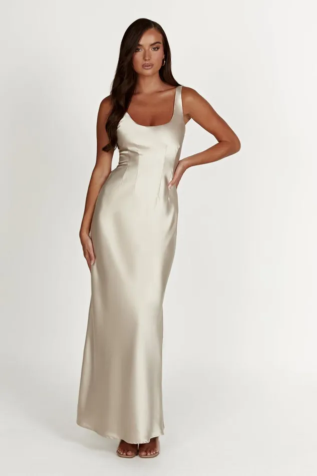 Meshki Maxi Dresses Women Arora Corset Maxi Dress 8211 Champagne Champagne