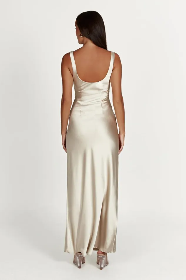 Meshki Maxi Dresses Women Arora Corset Maxi Dress 8211 Champagne Champagne