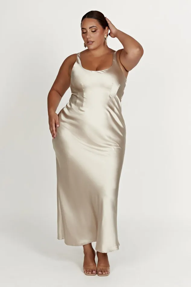 Meshki Maxi Dresses Women Arora Corset Maxi Dress 8211 Champagne Champagne