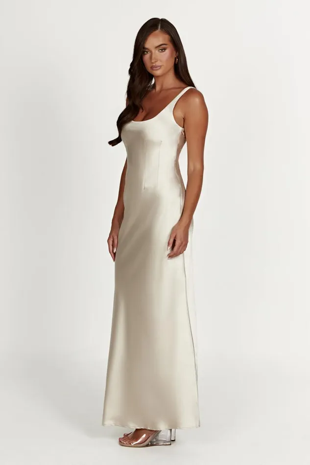 Meshki Maxi Dresses Women Arora Corset Maxi Dress 8211 Champagne Champagne