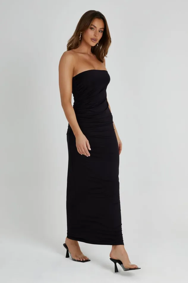 Meshki Maxi Dresses Women Astraea Recycled Nylon Drape Maxi Dress 8211 Black Black