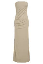 Meshki Maxi Dresses Women Astraea Recycled Nylon Drape Maxi Dress 8211 Taupe Taupe